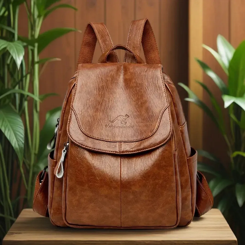 Comfy Leather Backpack - Gallantry - Black Brown or White