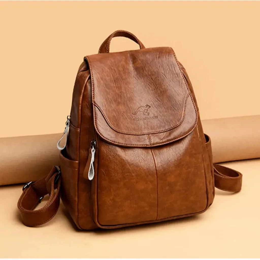 Comfy Leather Backpack - Gallantry - Black Brown or White