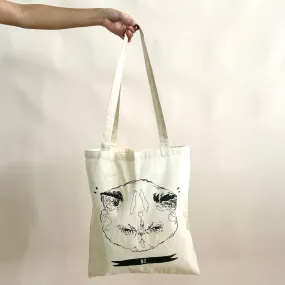 Cotton Tote bag for cat people: HelloHarriet "No" Kitty