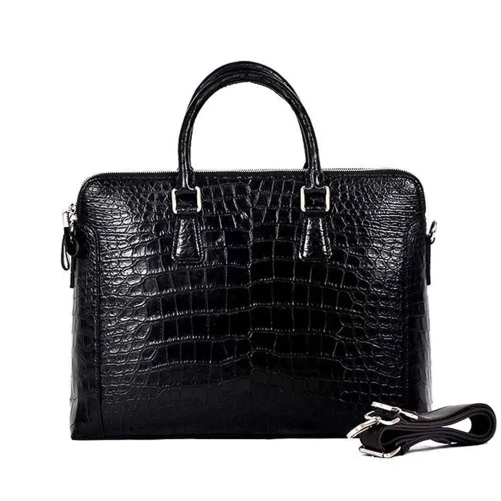 Crocodile Skin Leather Briefcase