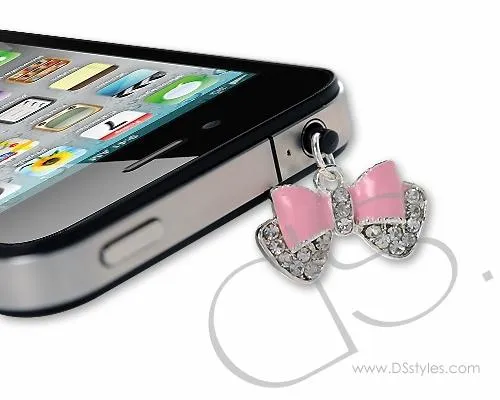 Crystal Headphone Jack Plug - Bow