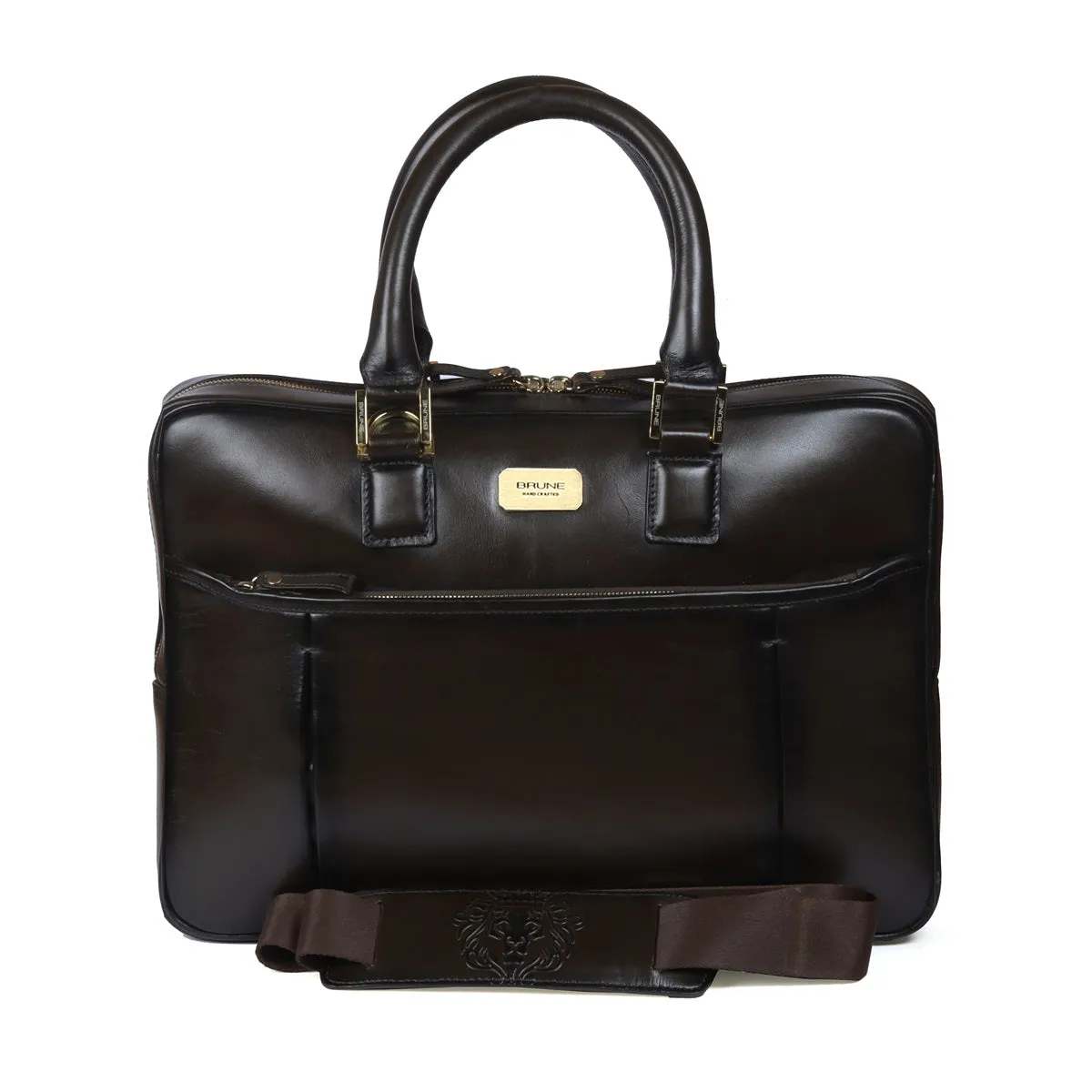 Dark Brown Professional Office Leather Briefcase