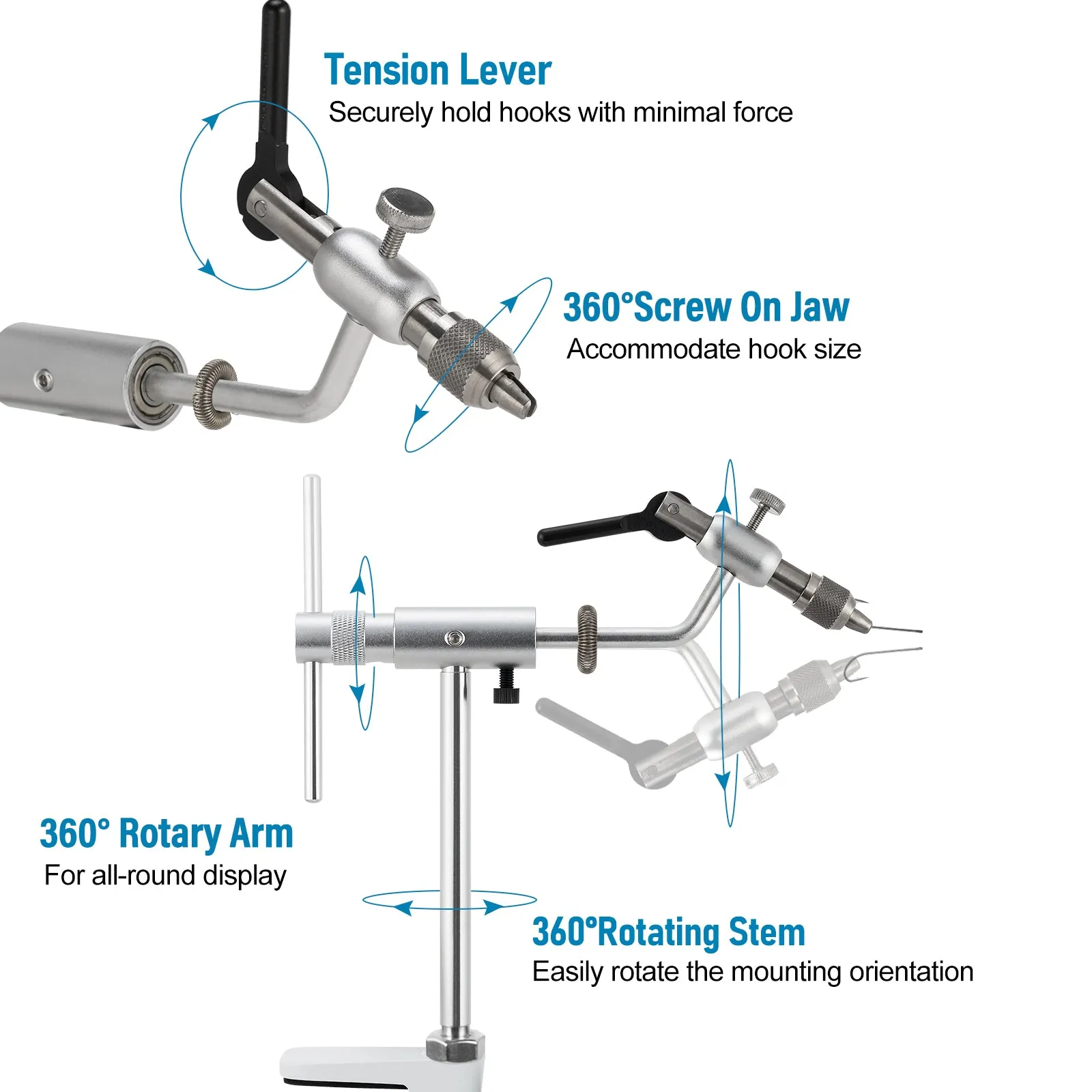 Dr.Fish Fly Tying Vise C-Clamp Mount