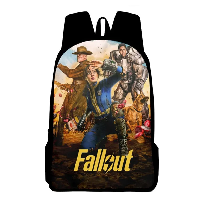 Fallout Backpack Vault Boy School Bag Teenage Hiking BookBag Halloween 3D Printed Backpack