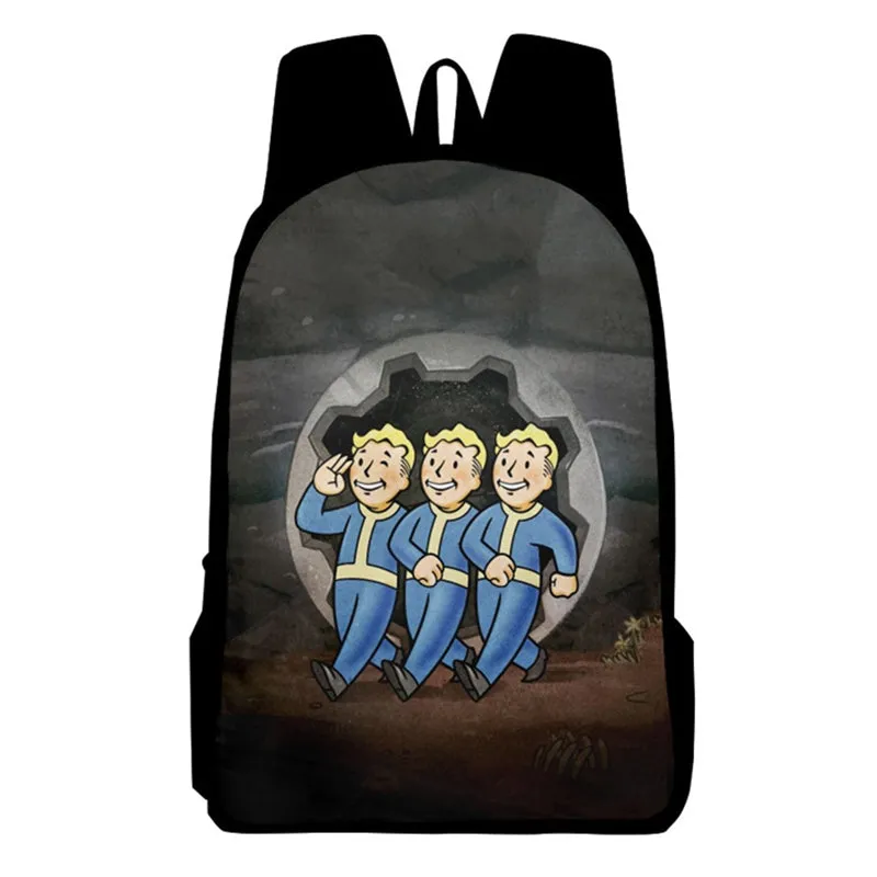 Fallout Backpack Vault Boy School Bag Teenage Hiking BookBag Halloween 3D Printed Backpack