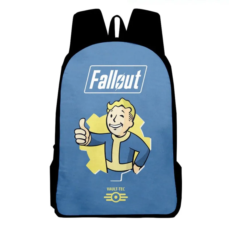 Fallout Backpack Vault Boy School Bag Teenage Hiking BookBag Halloween 3D Printed Backpack