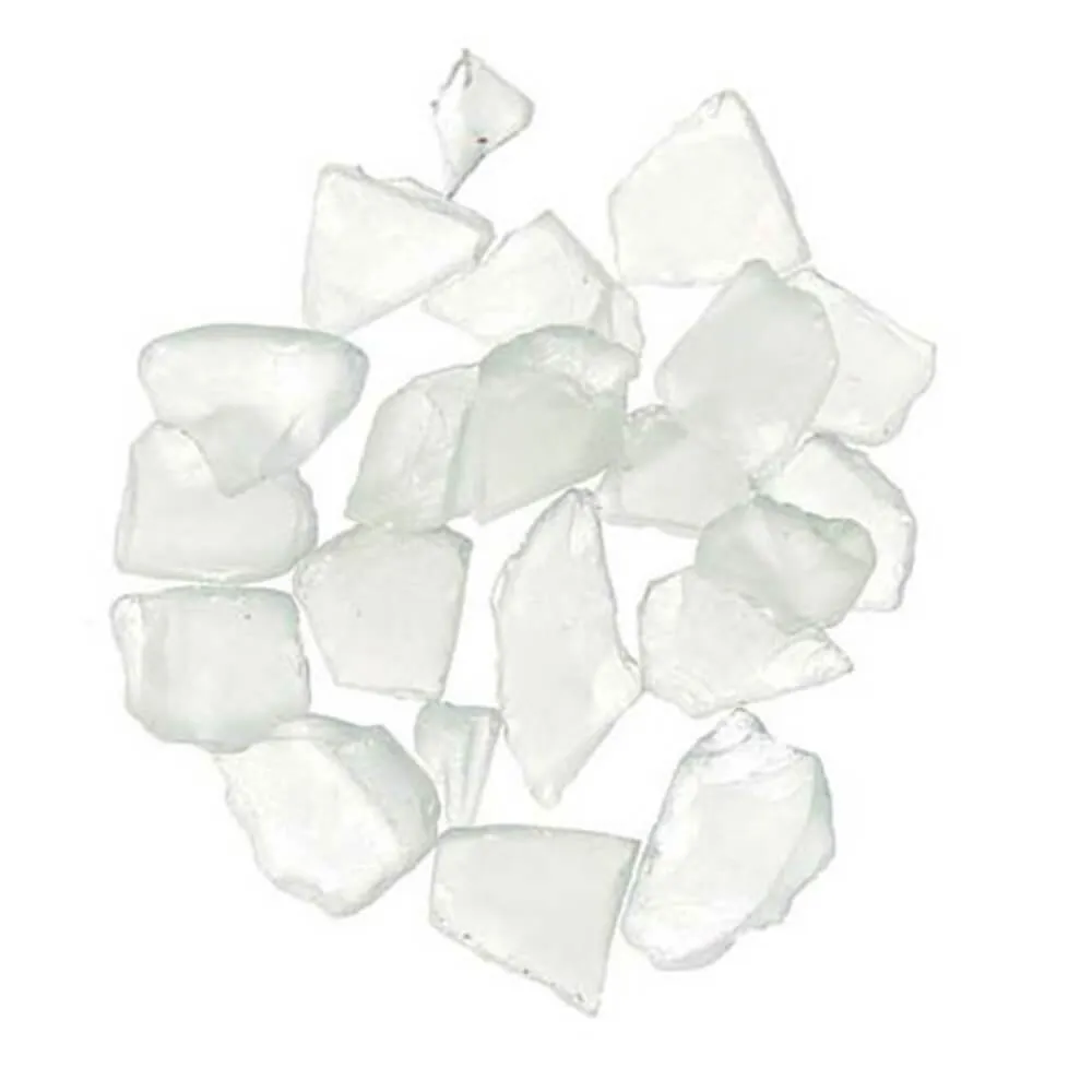 Faux Sea Glass in Mesh Bag: Frosted White, 1 pound