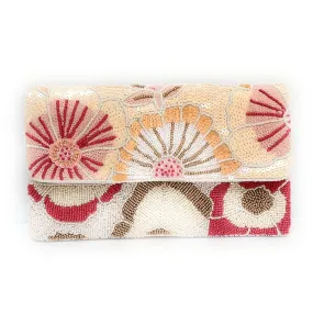 Flowers Beaded Clutch Purse