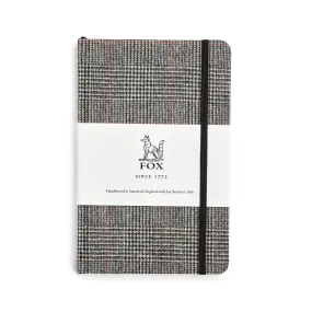 Fox Black Glen Check with Red Deco Medium Notebook