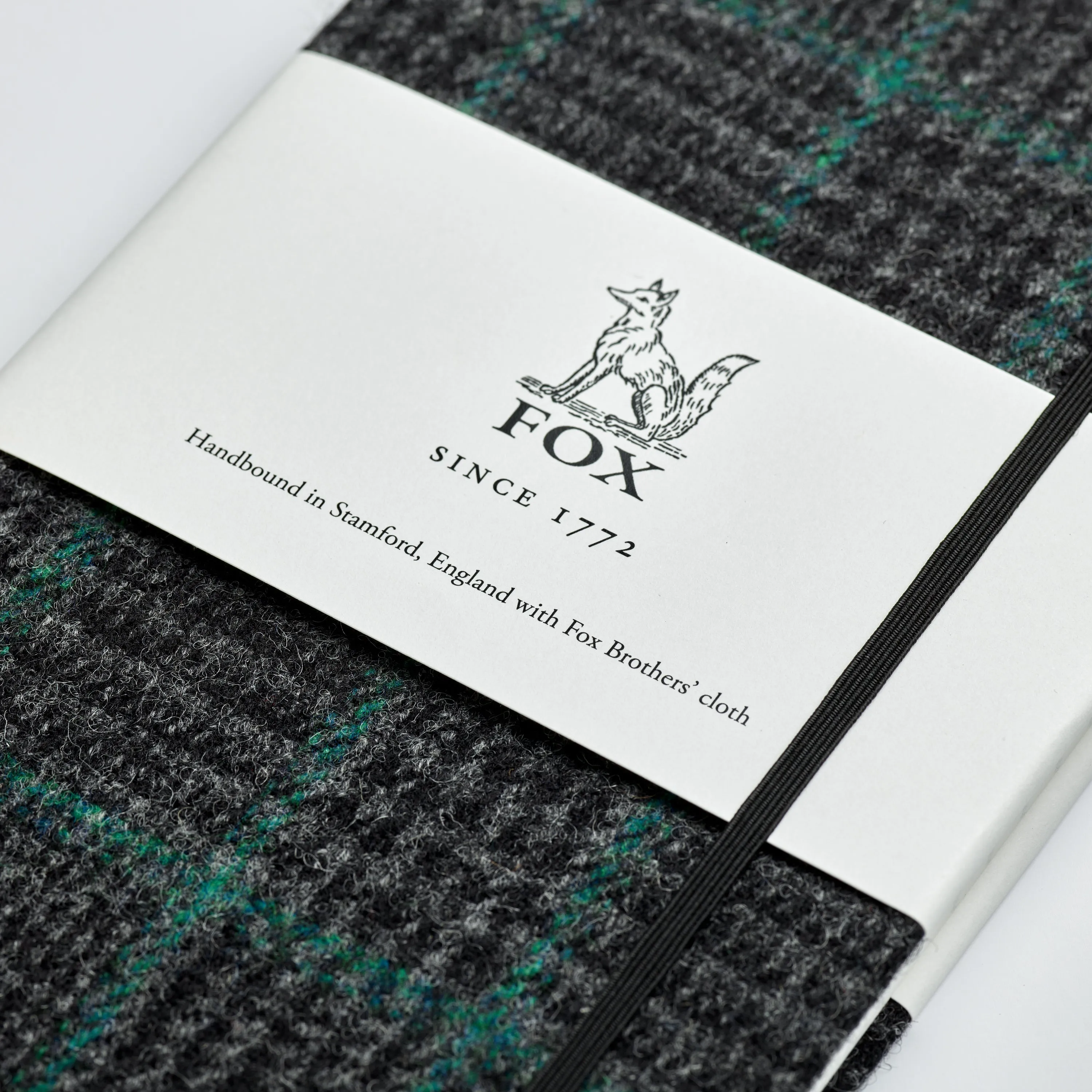 Fox Charcoal Glen Check with Emerald Deco Pocket Notebook