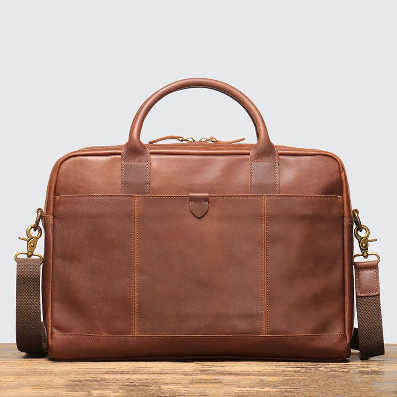 Full Grain Leather Briefcase Vintage Leather Messenger Bag