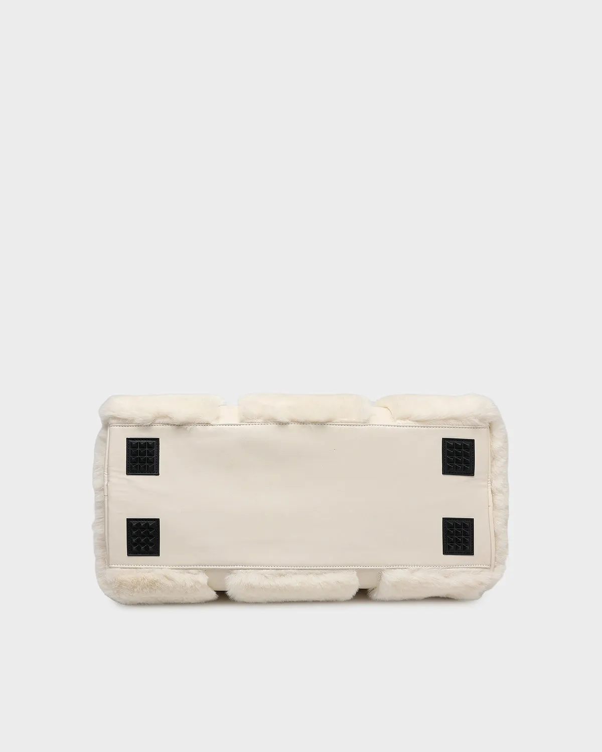 Fuzzy Weekender Duffle Bag in White