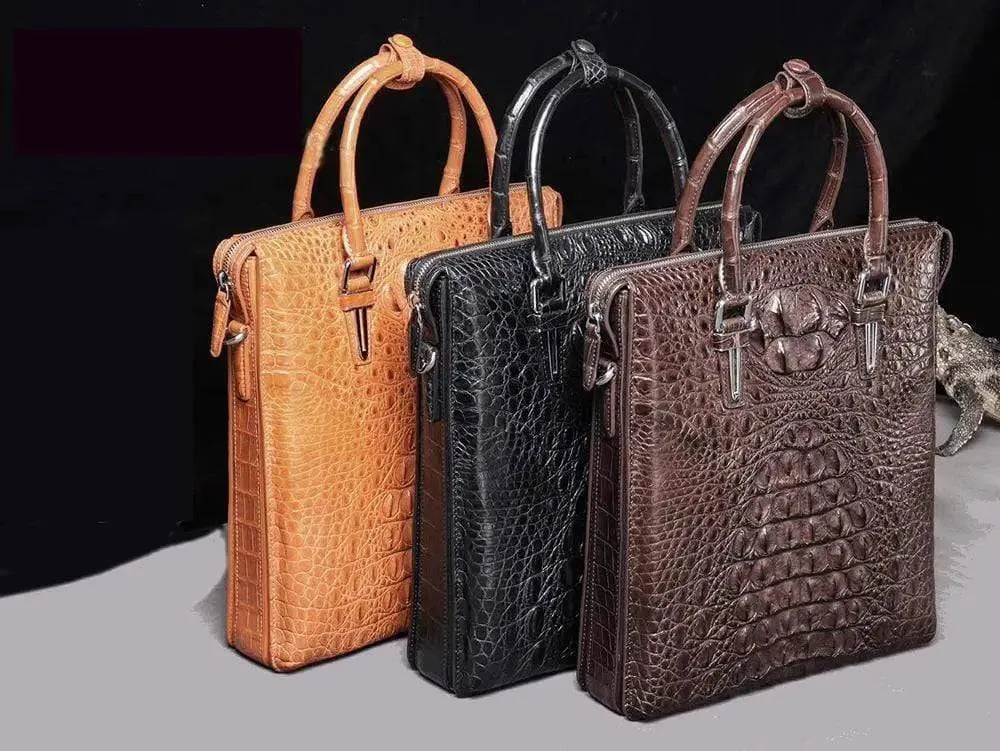 Genuine Crocodile Messenger Bag ,Crossbody Bag,Small Briefcase