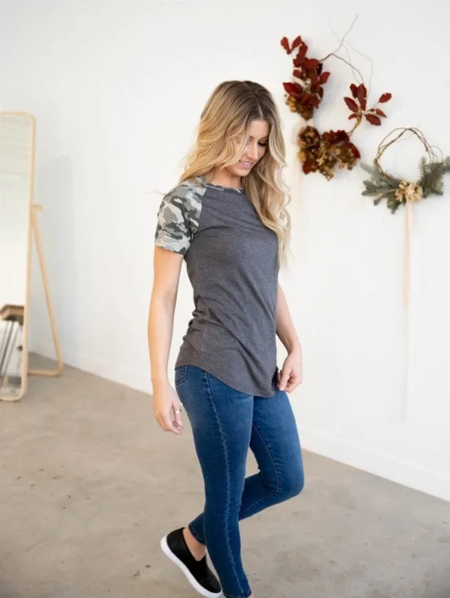 Grey Top w/Camo Sleeves - #6966-6972