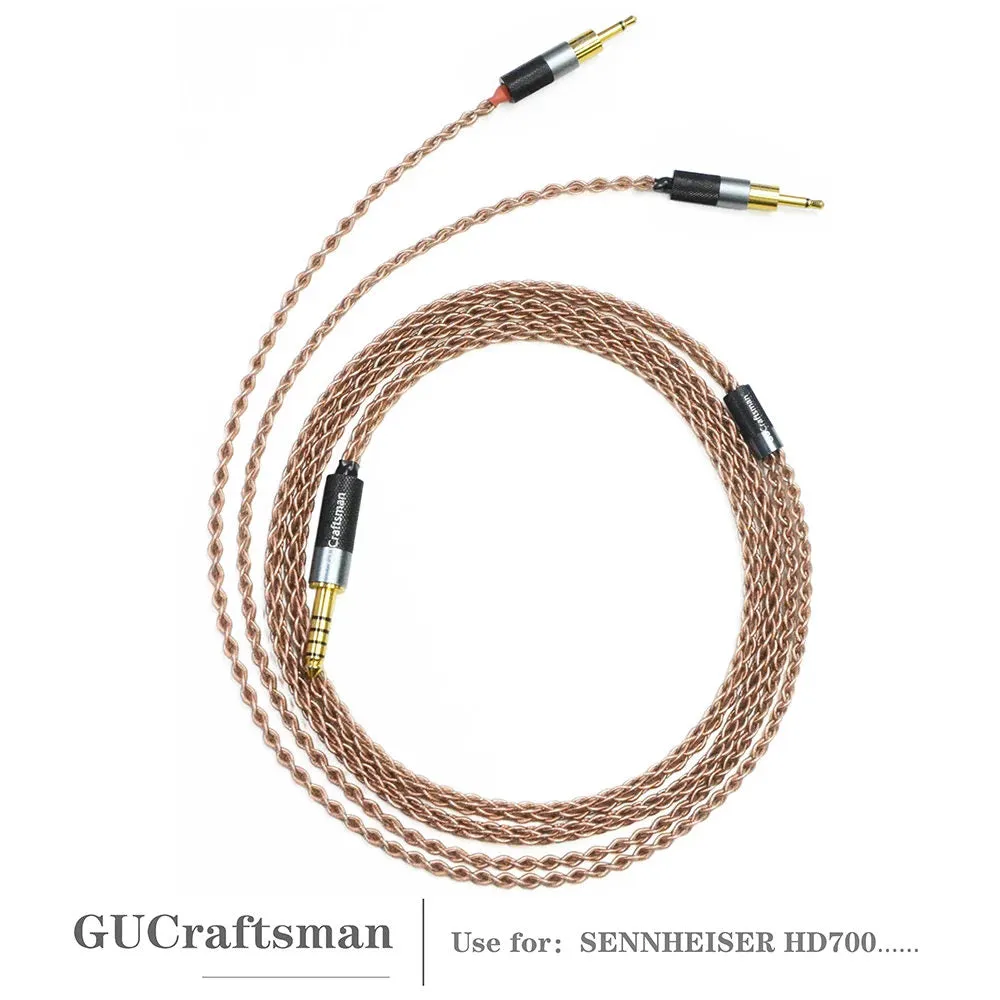 GUCraftsman 6N OCC Copper Headphone Cable hd700 4Pin XLR 2.5MM/4.4MM Balance