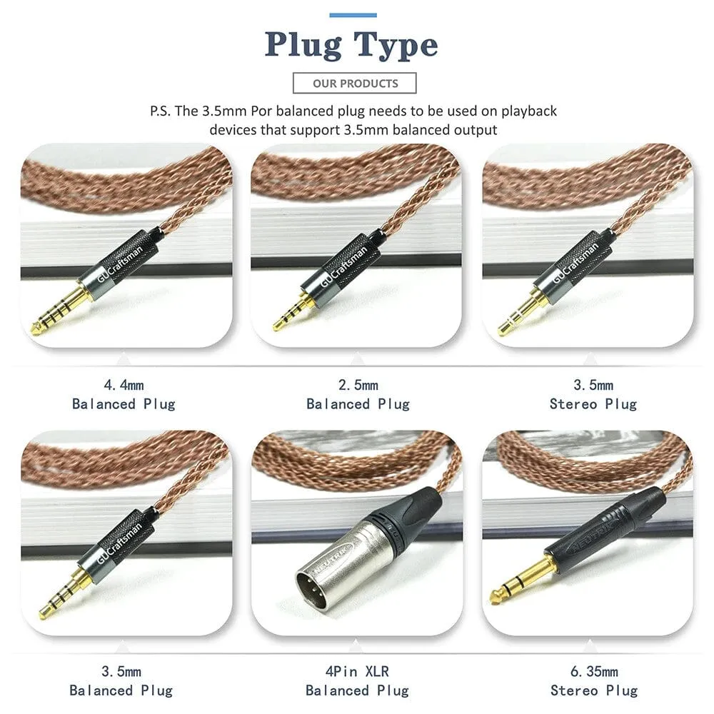 GUCraftsman 6N OCC Copper Upgrade Cable for Focal Utopia