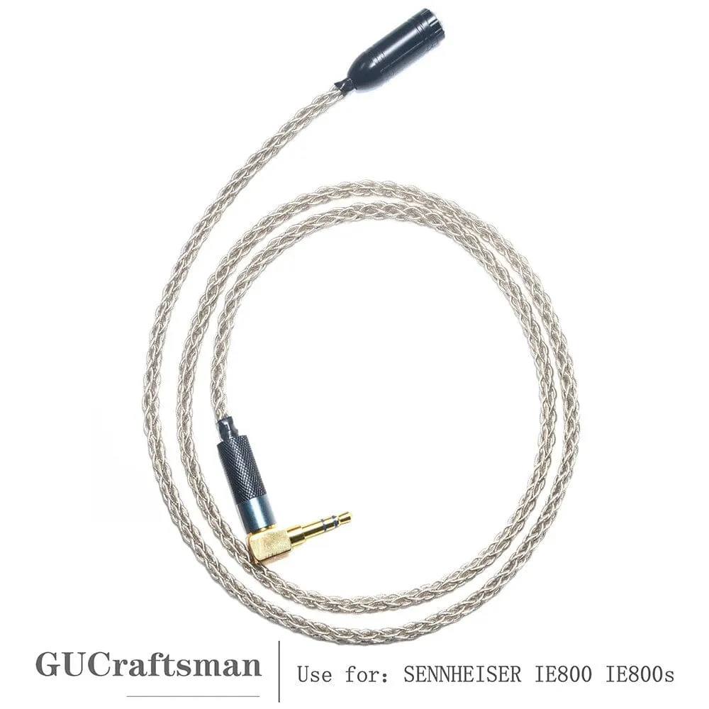 GUCraftsman 6N Silver 8-Core IE800 IE800s HiFi 2.5mm/4.4mm Balance Headphone Upgrade Cable