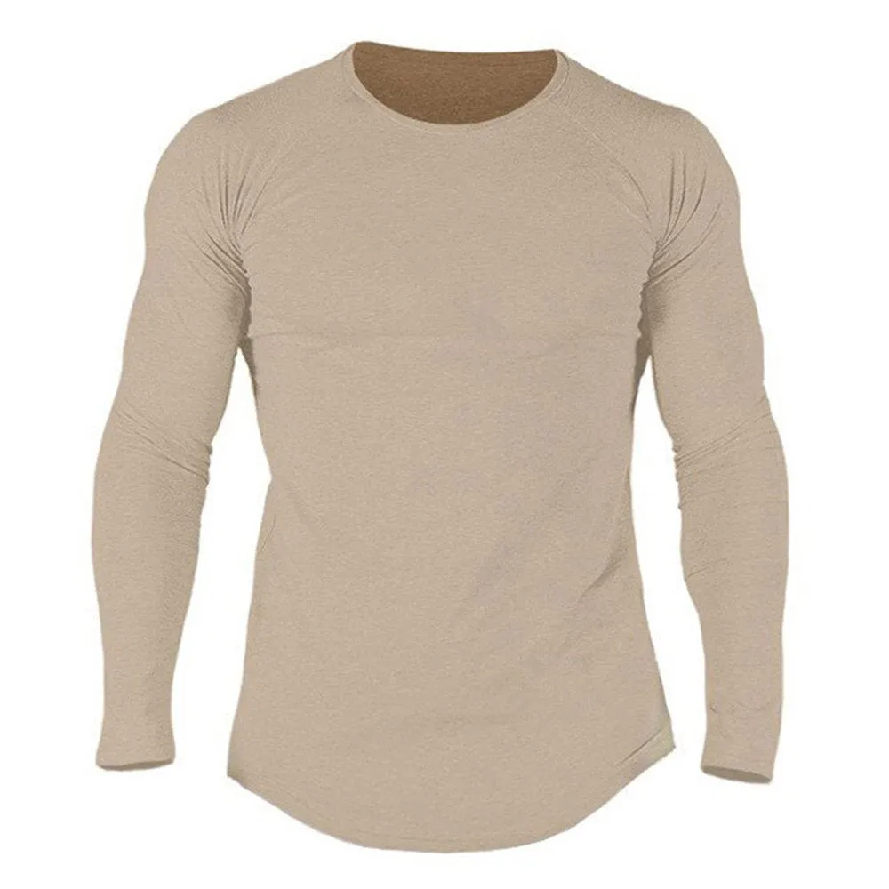 Gym Fitness T-shirt Men Casual Long Sleeve Cotton Shirt Male Camouflage Tee Tops Autumn Running Sport Workout Clothes Apparel