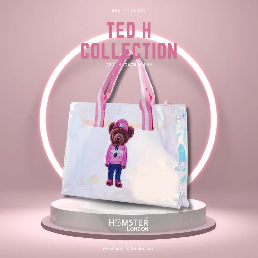 Hamster London Gift Hamper Ted H Tote Pink With Bottle