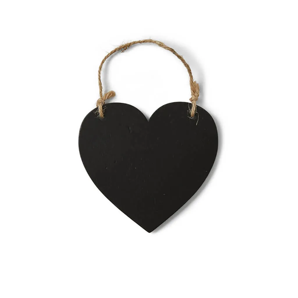 Hanging Heart Shaped Chalkboard Tag