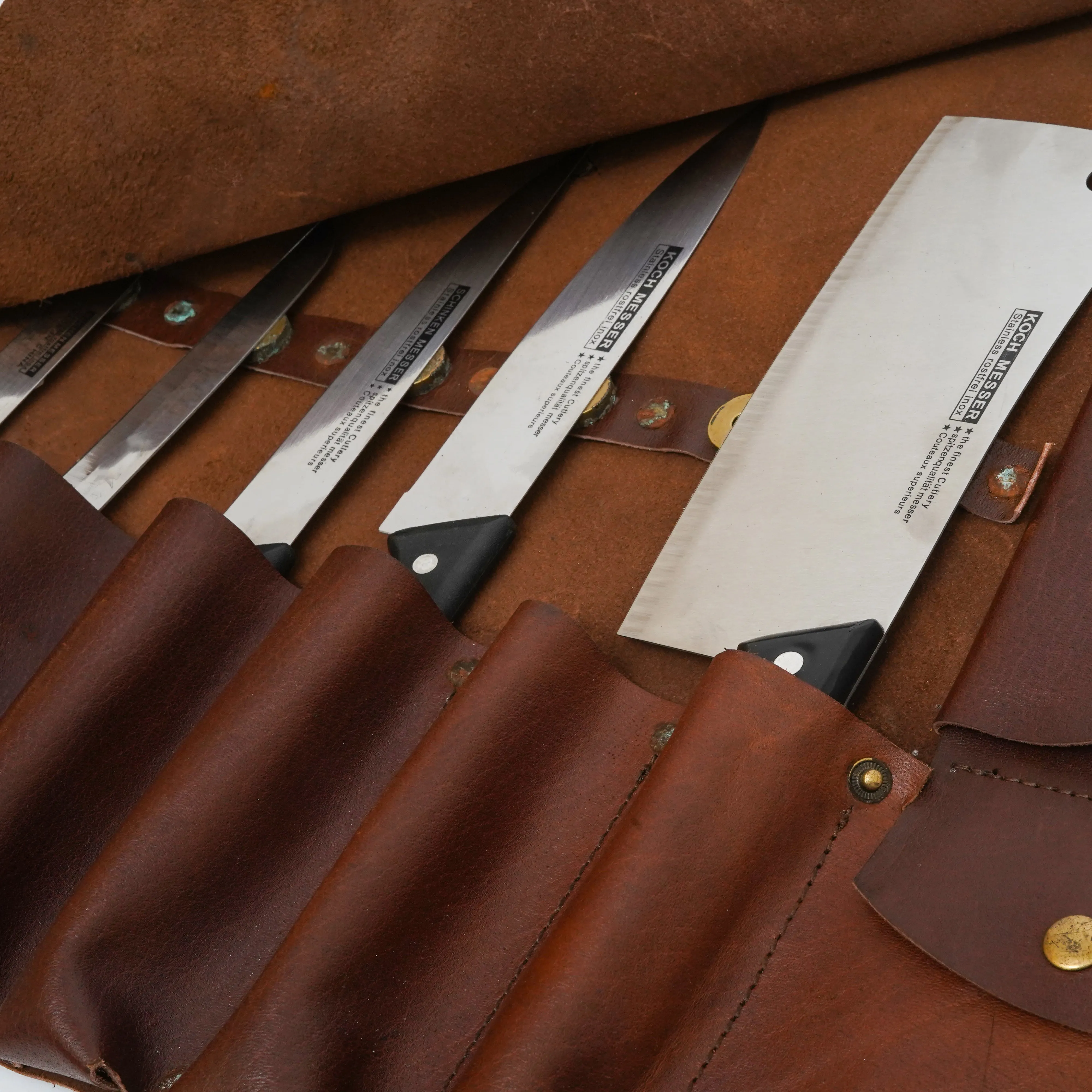 High-Quality Genuine Leather Knife Roll for Professional Chefs