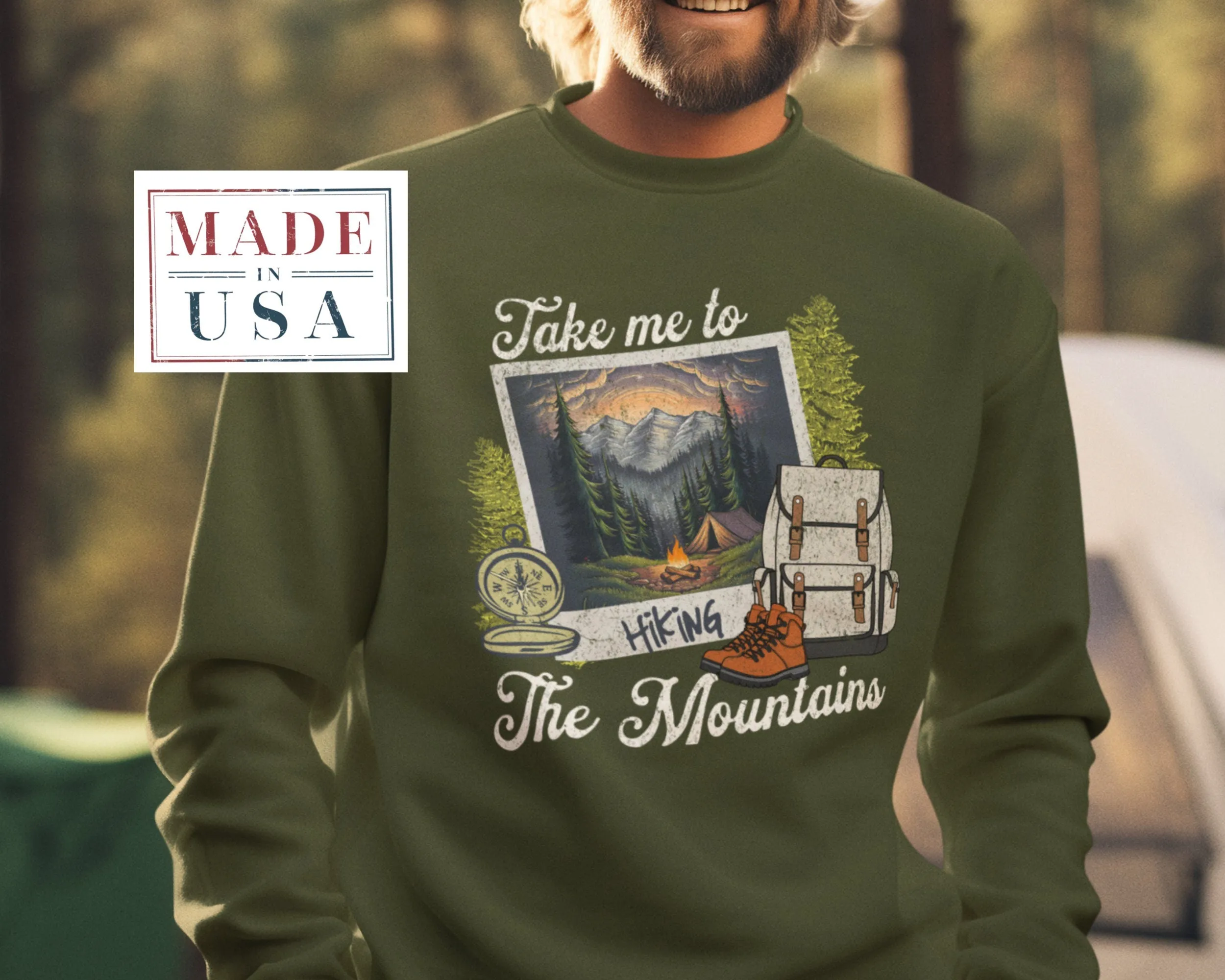 Hiking Adventure T-Shirt, Camping Outdoors Tee, Mountain Backpack Graphic, Nature Lover Shirt, Wilderness Exploration Design Sweatshirt