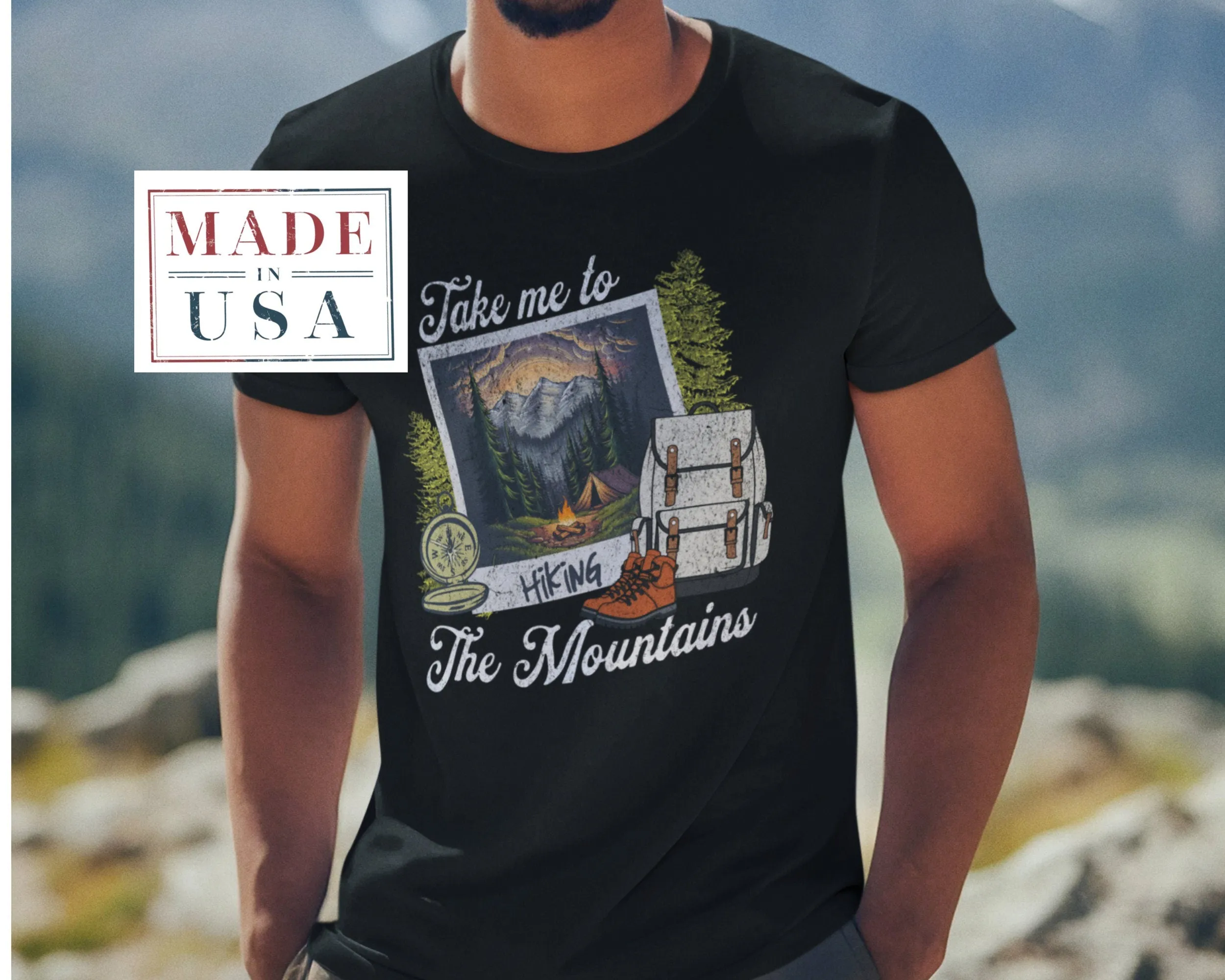 Hiking Adventure T-Shirt, Camping Outdoors Tee, Mountain Backpack Graphic, Nature Lover Shirt, Wilderness Exploration Design Sweatshirt