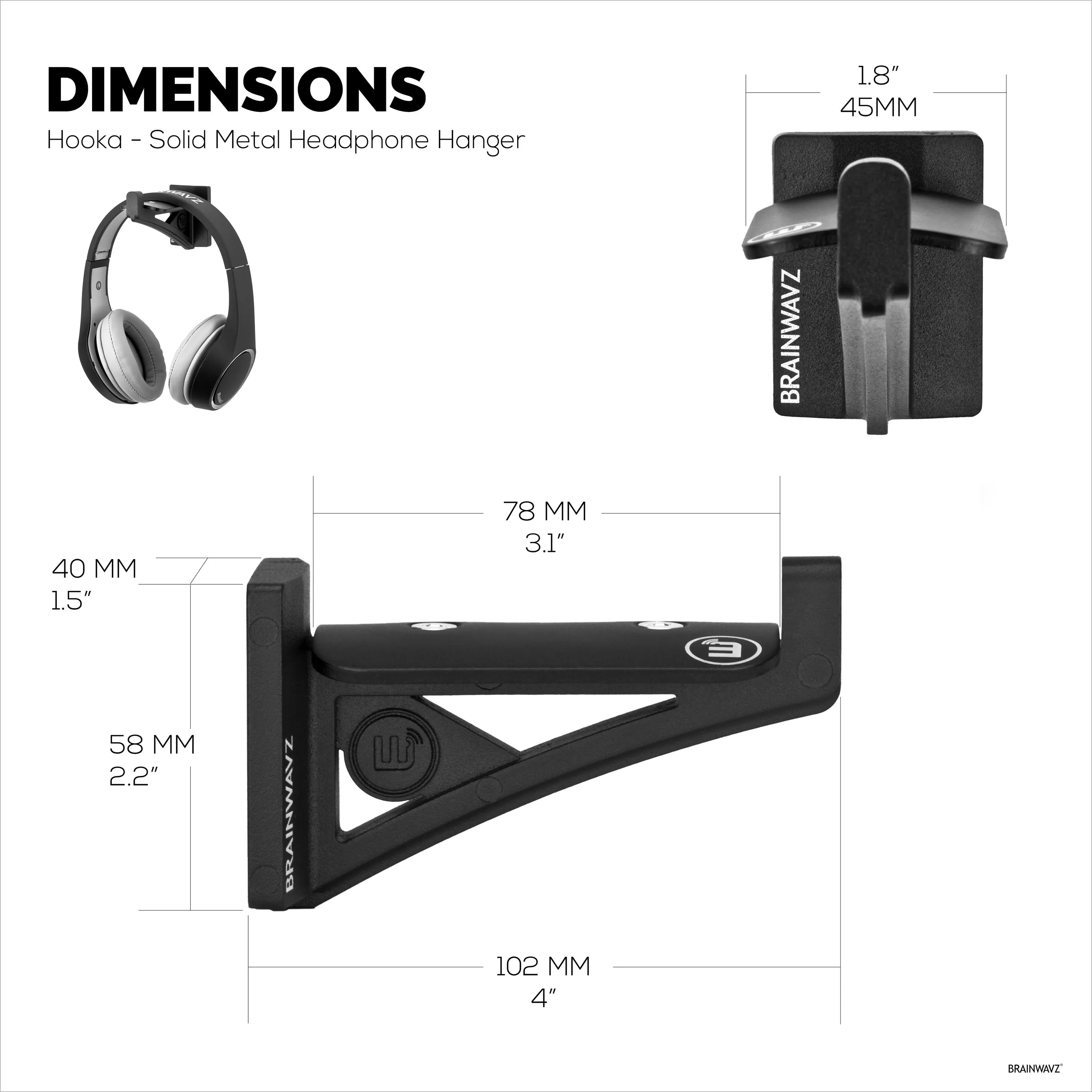 Hooka - The All Metal Headphone Hanger Stand