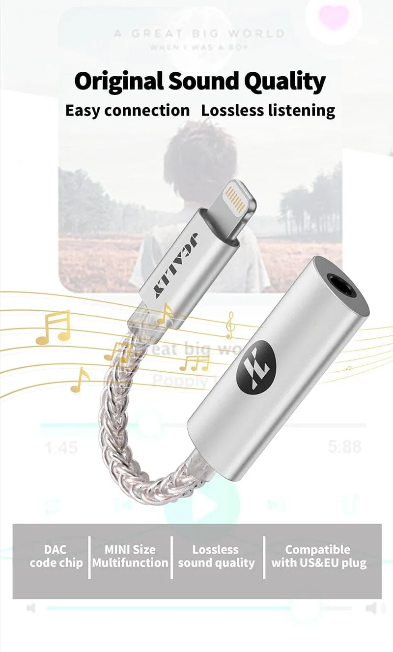 JCALLY JM7 JM7L USB TypeC/Lightning To 3.5mm Digital Audio DAC AMP