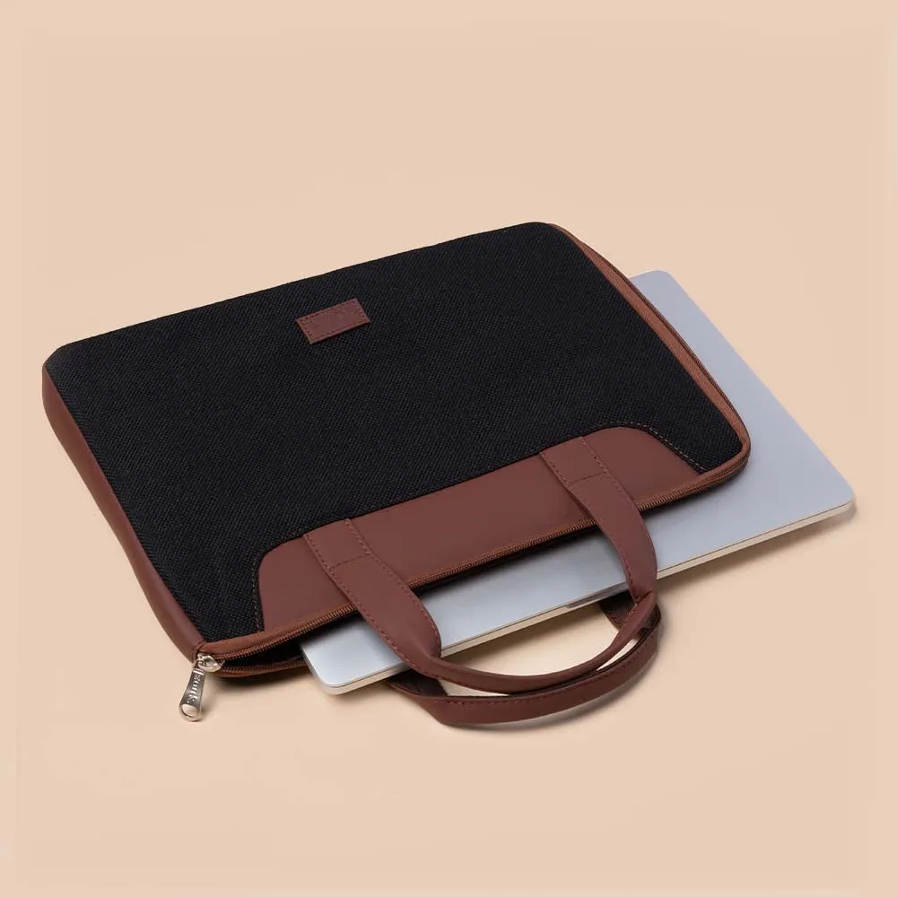 Jet Black L-Zippered Laptop Sleeve