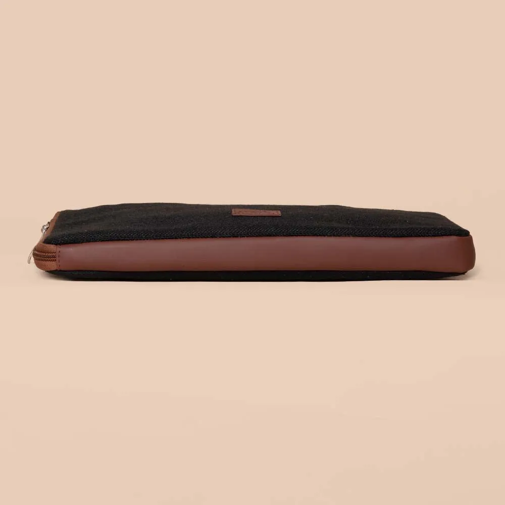 Jet Black L-Zippered Laptop Sleeve