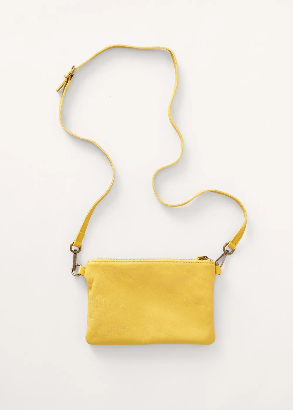 JODY LEATHER CLUTCH BAG - ACID YELLOW