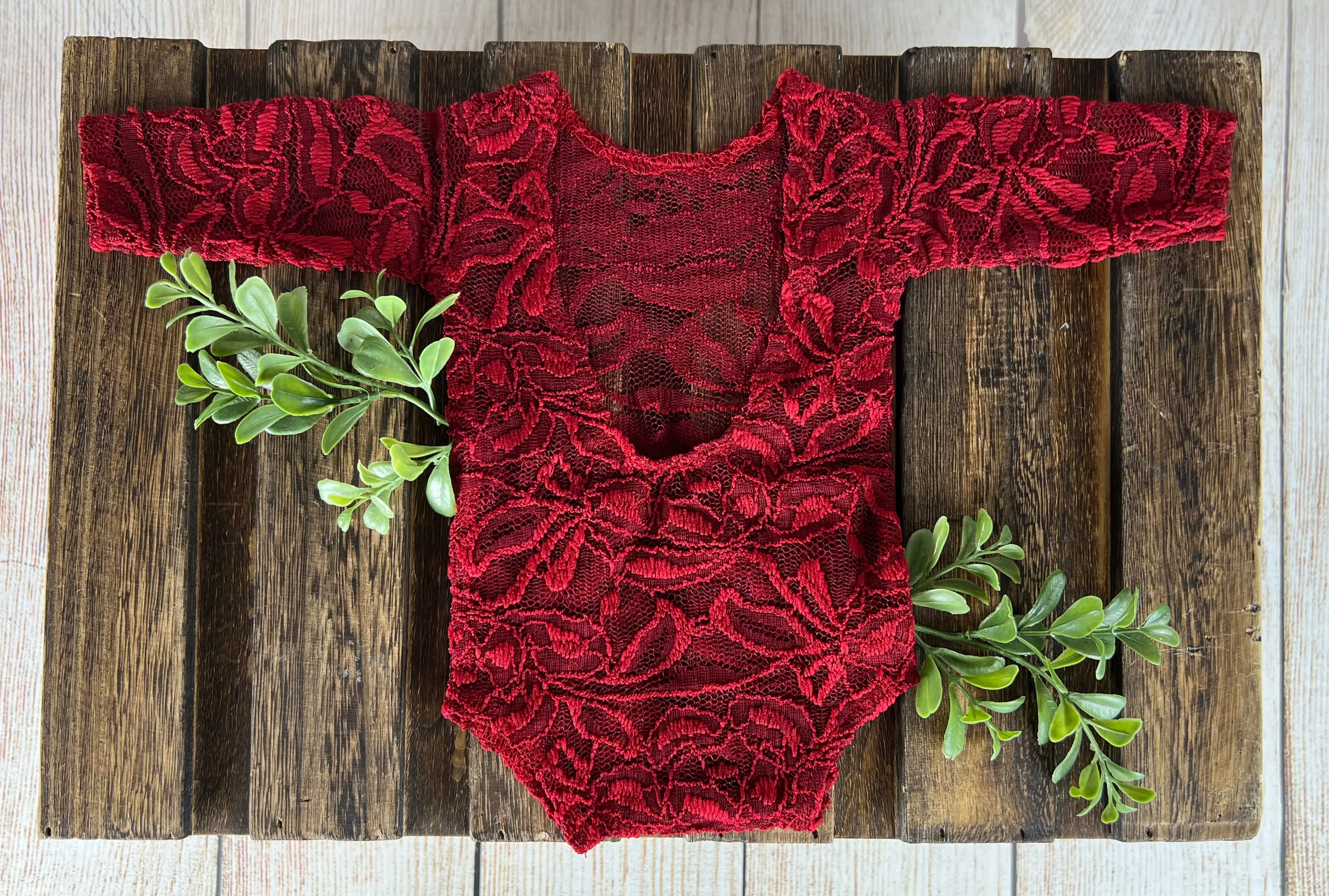 Lace Bodysuit - Red