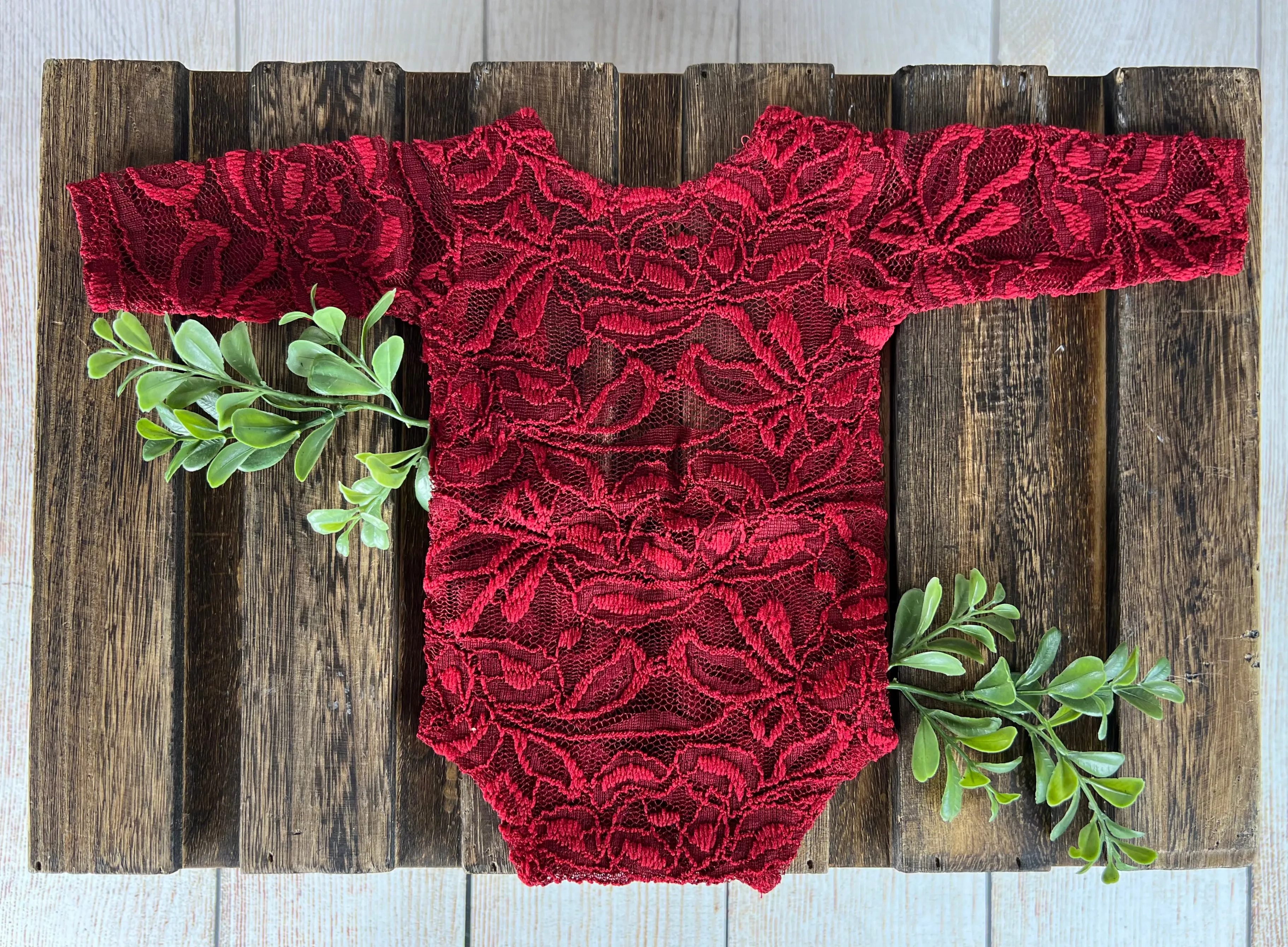 Lace Bodysuit - Red