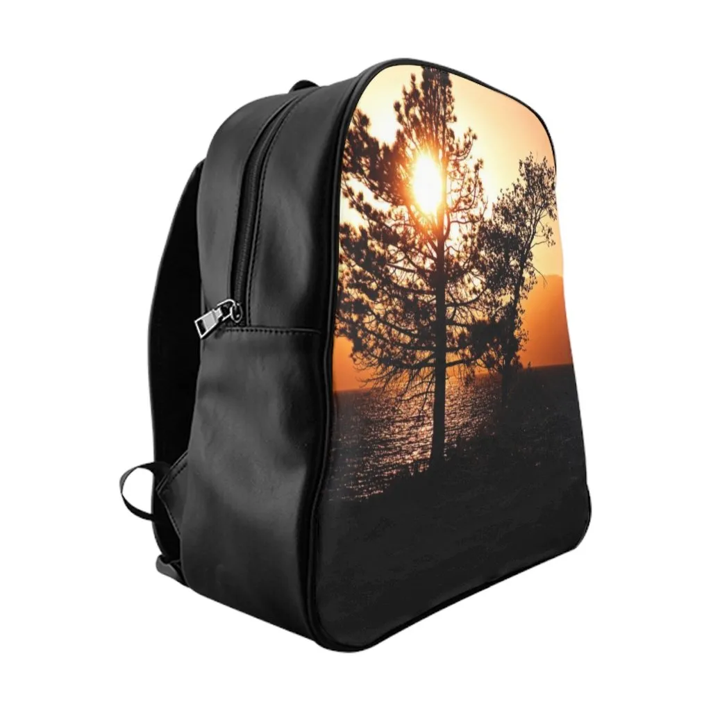 Lake Tahoe Mountain Sunset Utility Backpack