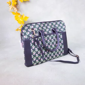 Laptop Sleeve Green Colour Flower Design.