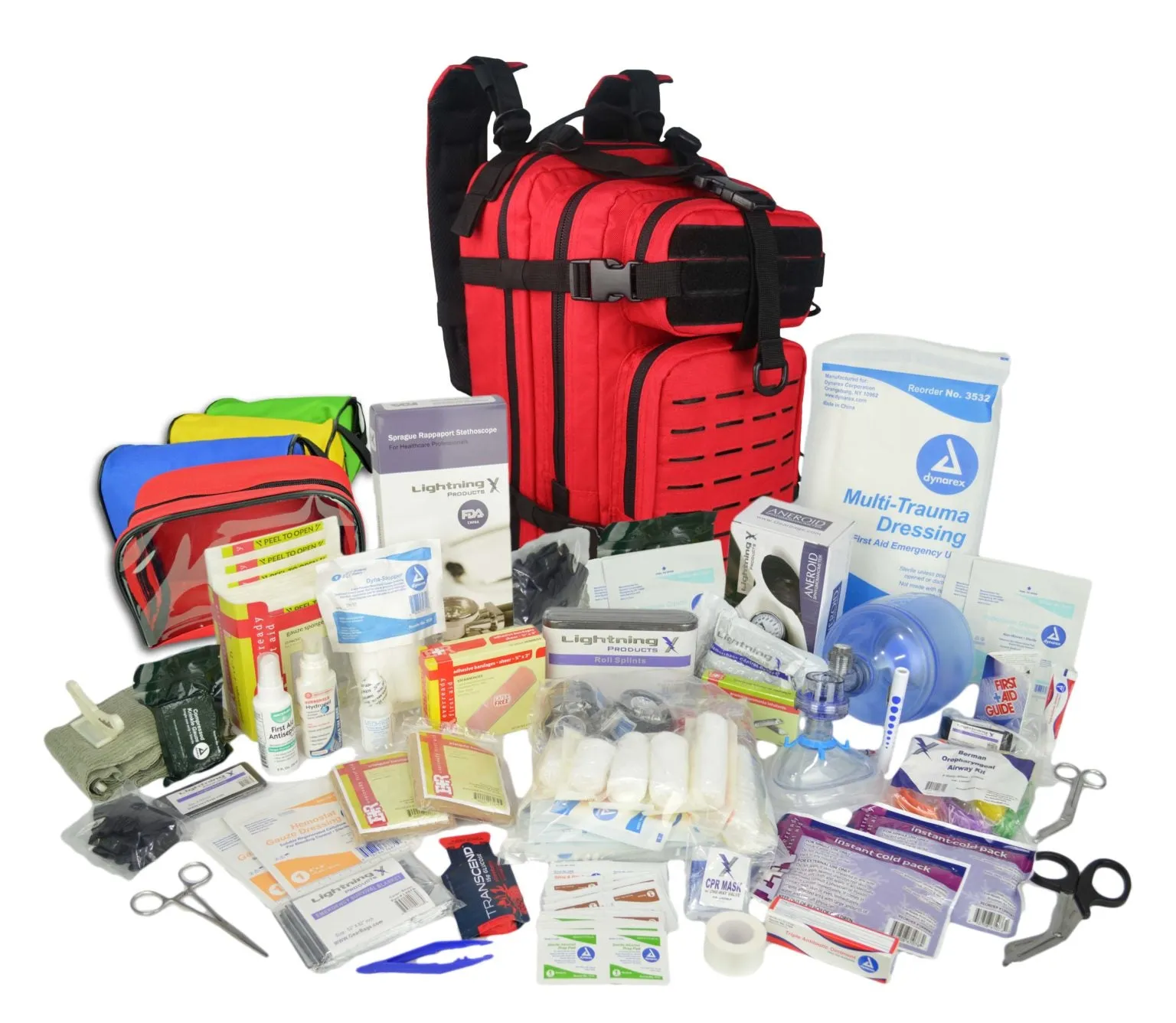 Lightning X Stocked EMS/EMT Trauma & Bleeding First Aid Responder Medical Backpack Kit