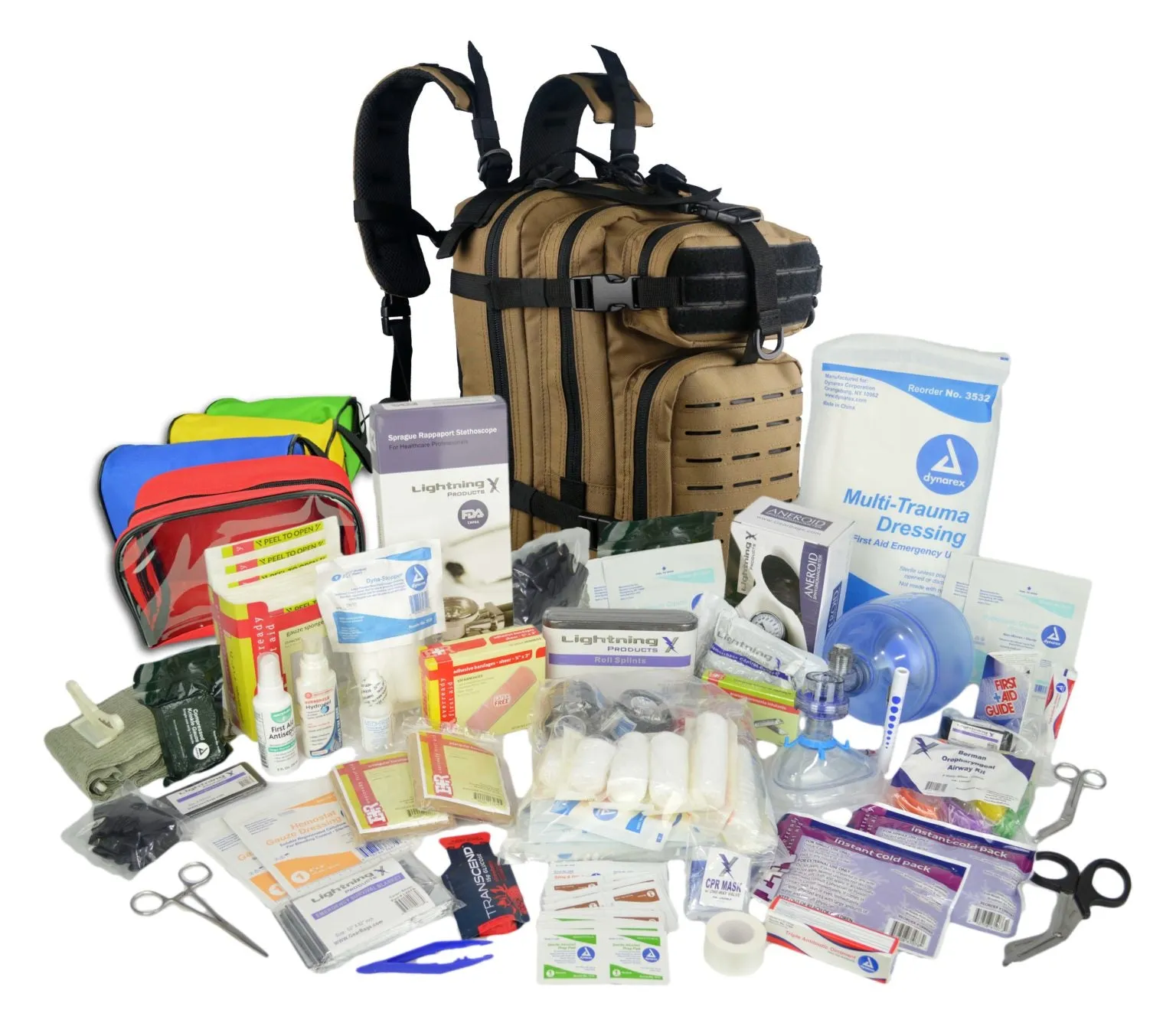 Lightning X Stocked EMS/EMT Trauma & Bleeding First Aid Responder Medical Backpack Kit