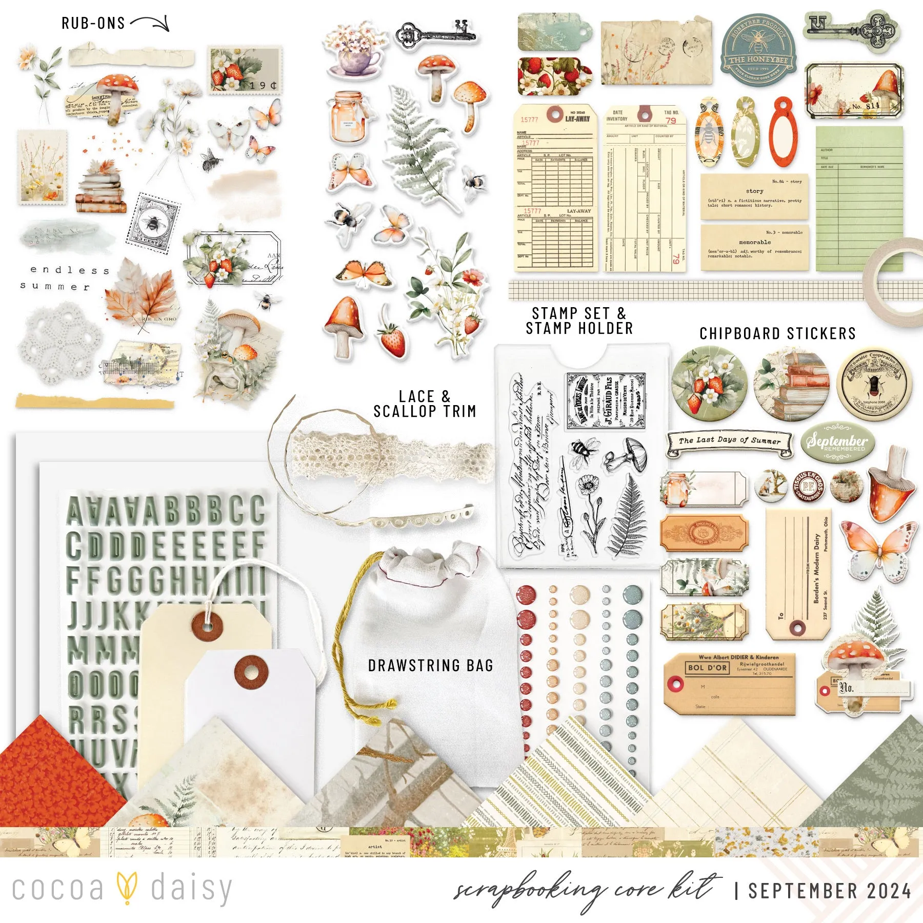 Little Bee Cottage Scrapbooking Kit - Choose Your Add On - September 2024