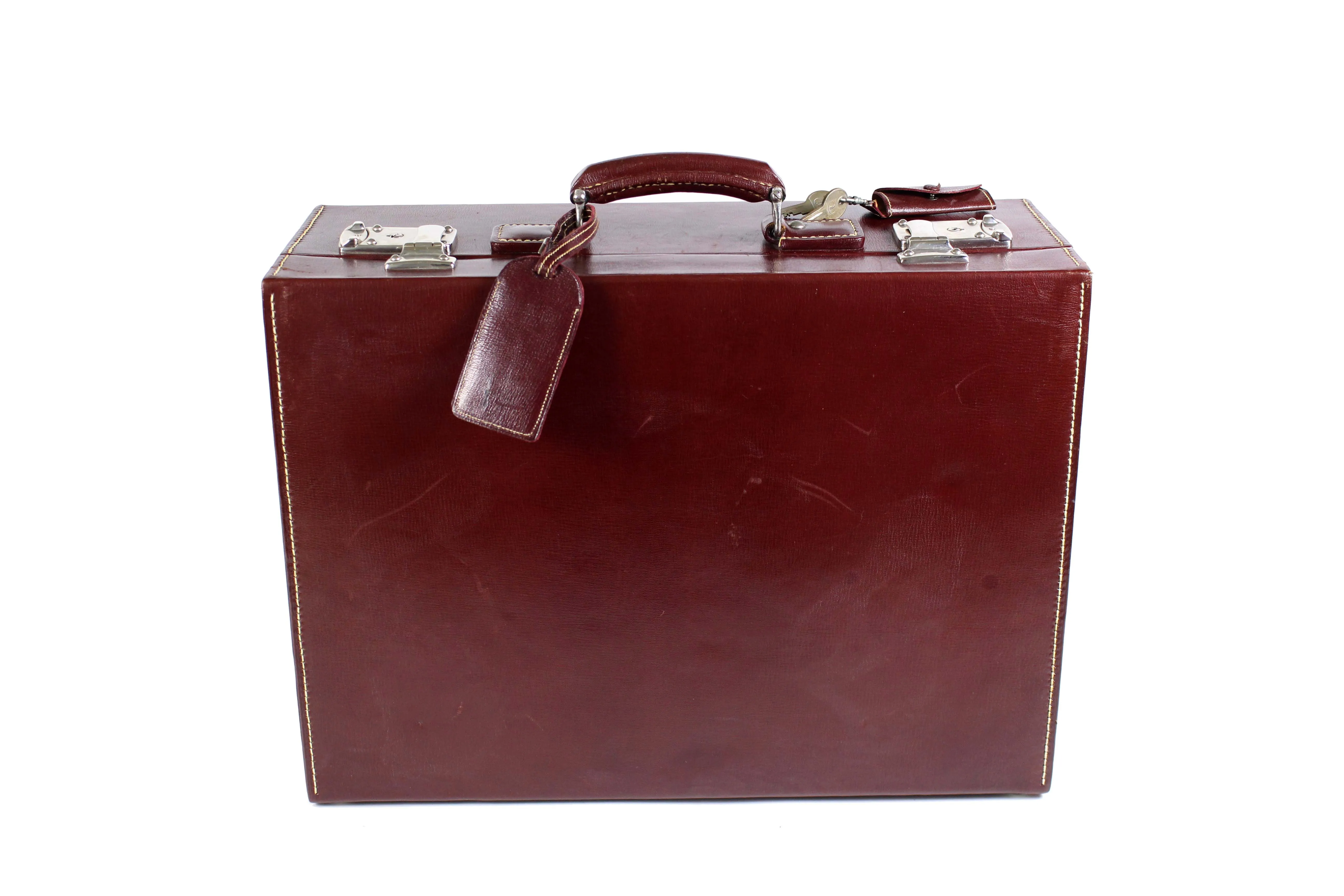 LOEWE burgundy leather travel briefcase