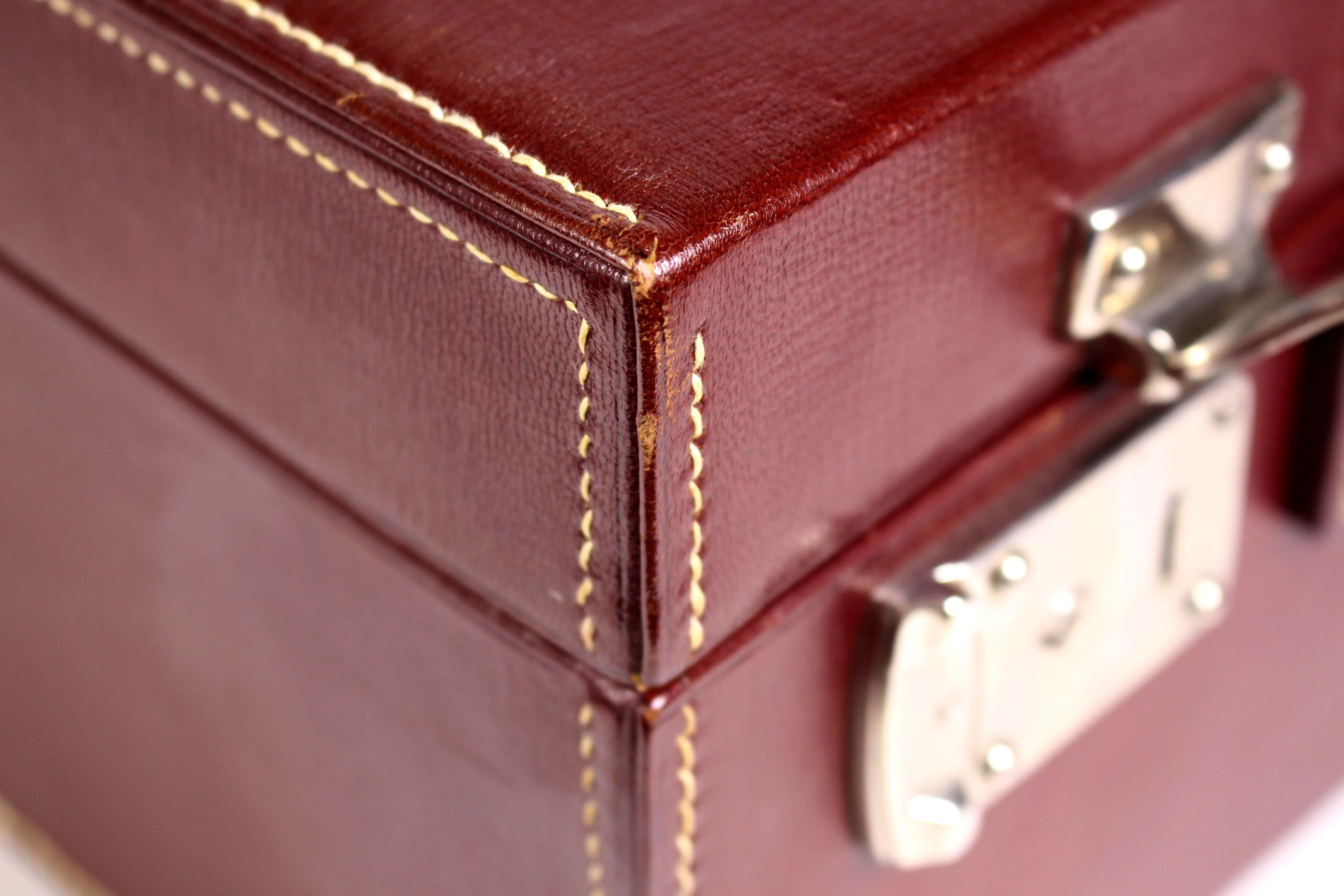 LOEWE burgundy leather travel briefcase