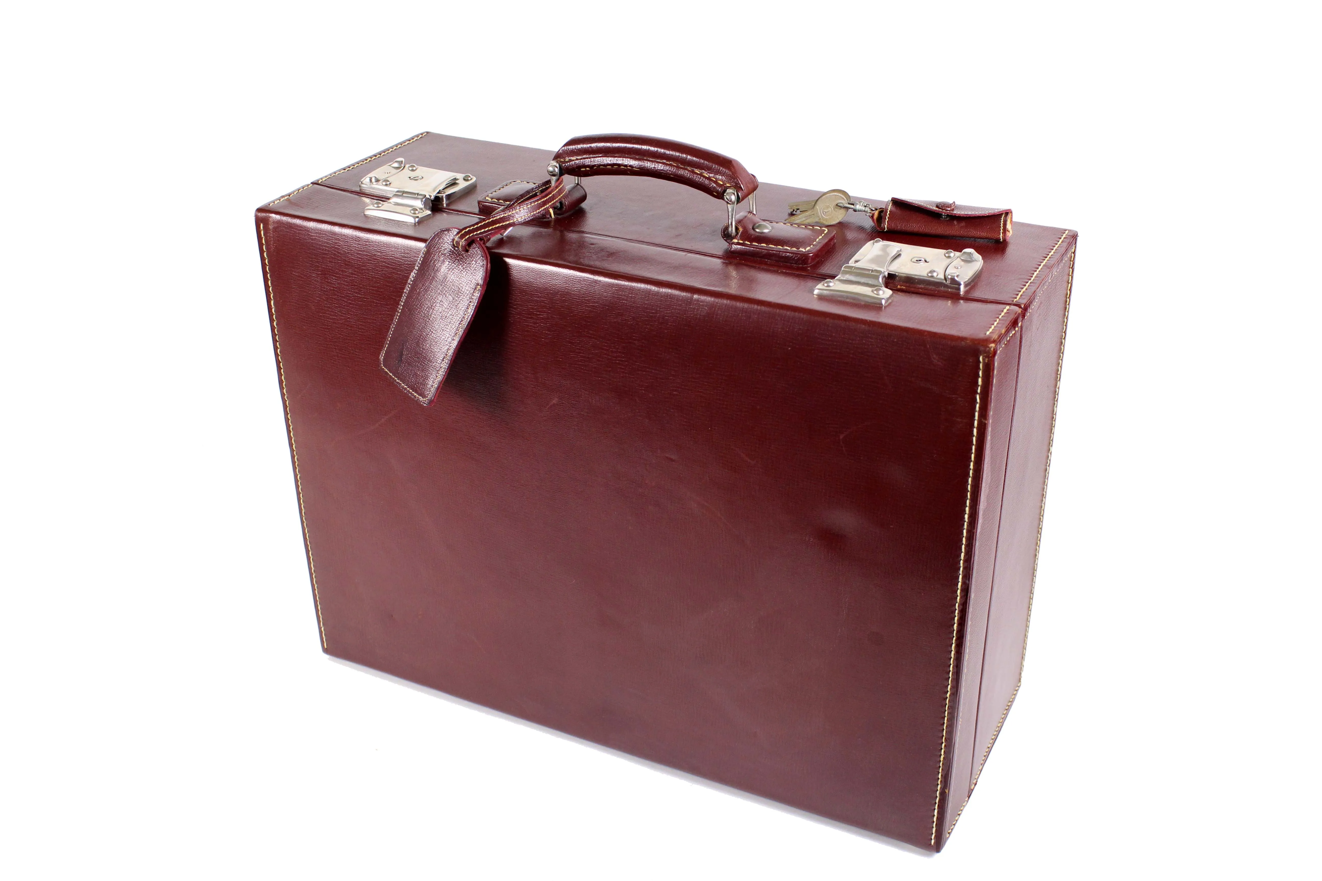 LOEWE burgundy leather travel briefcase