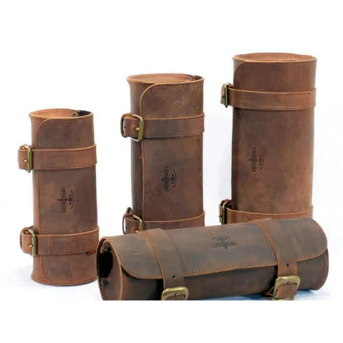 Longride Leather Tool Roll Bag Brown - 6.5 Liters