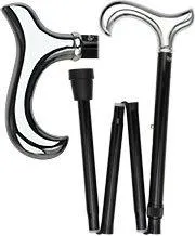 Luxury Chrome Derby Cane - Foldable, Adjustable Shaft