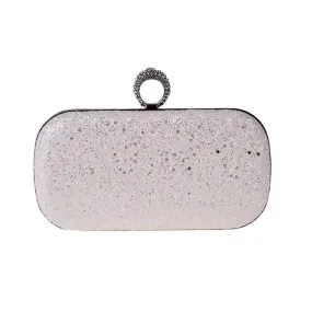 Luxy Moon Sequin Evenging Bag Finger Rings Wedding Clutch