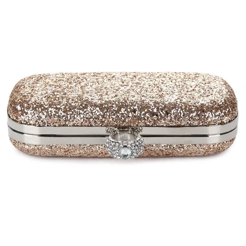 Luxy Moon Sequin Evenging Bag Finger Rings Wedding Clutch