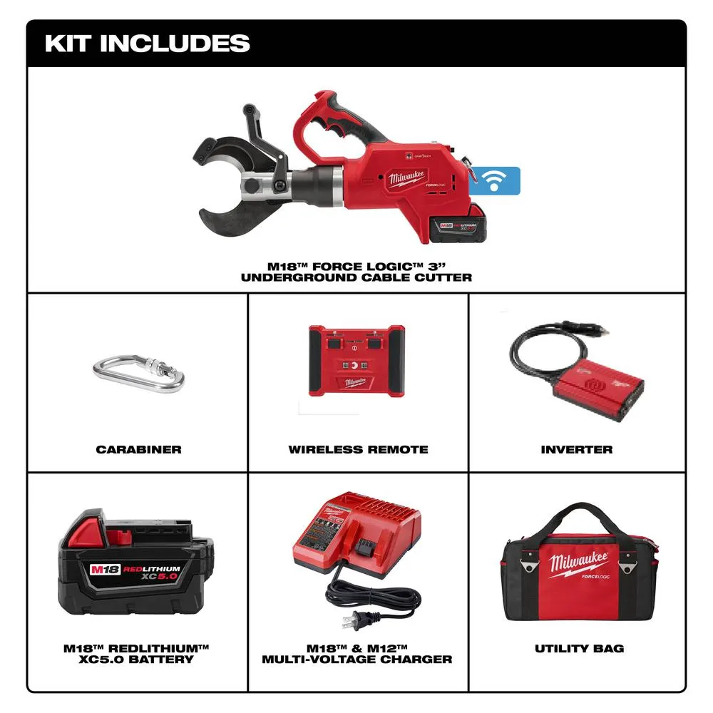 M18 FORCE LOGIC 3" Underground Cable Cutter w/ Wireless Remote  - (89-2776R21)