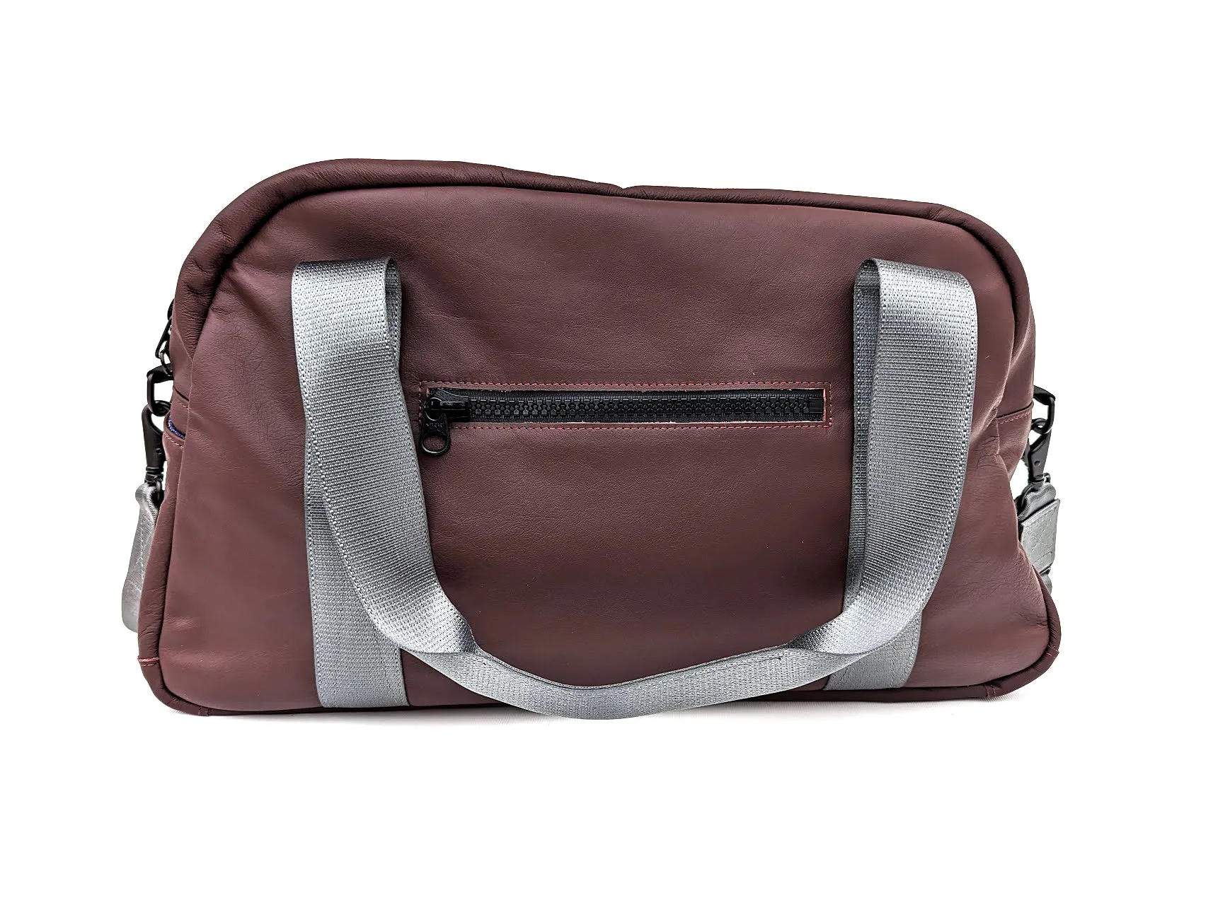 Mariclaro Leather Duffle Bag - Burgundy