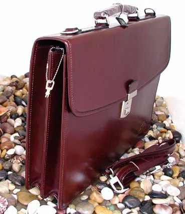 Maroon Leather Briefcase