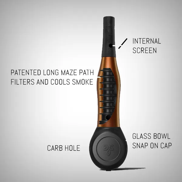 Maze-X Pipe - New Waterless Smoke  Filtering & Cooling for Safer Lungs